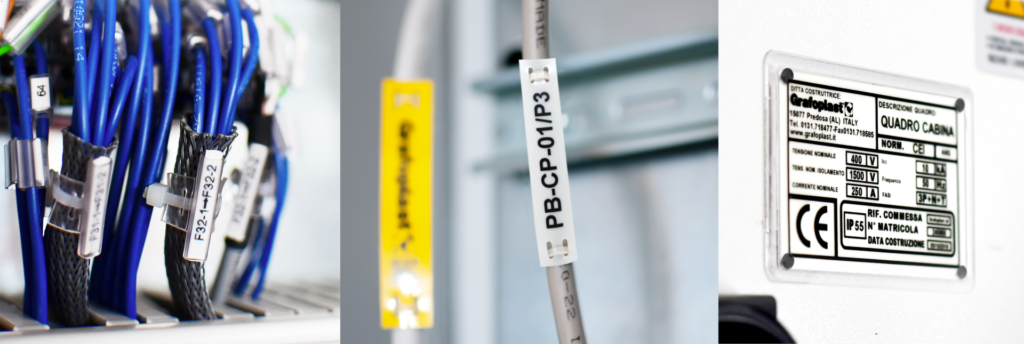 Targhette e targhe per la siglatura degli impianti elettrici